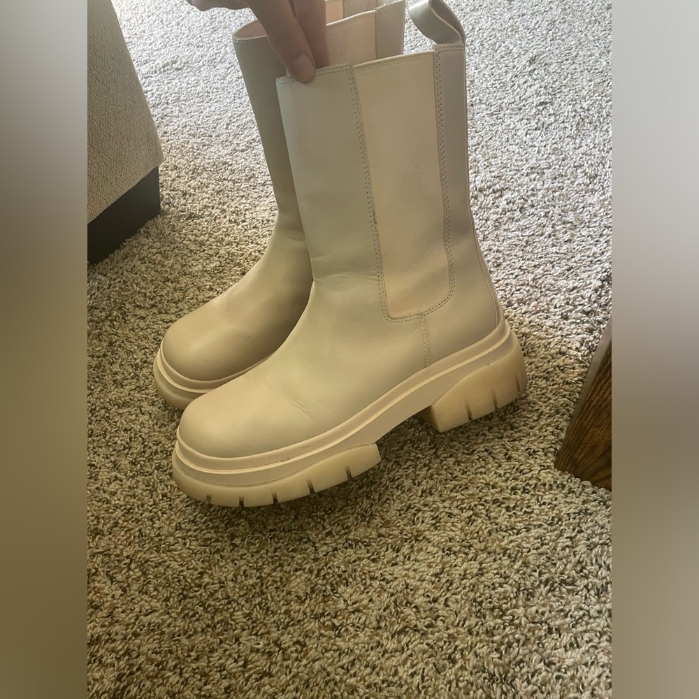 ASH Off White Leather Boots